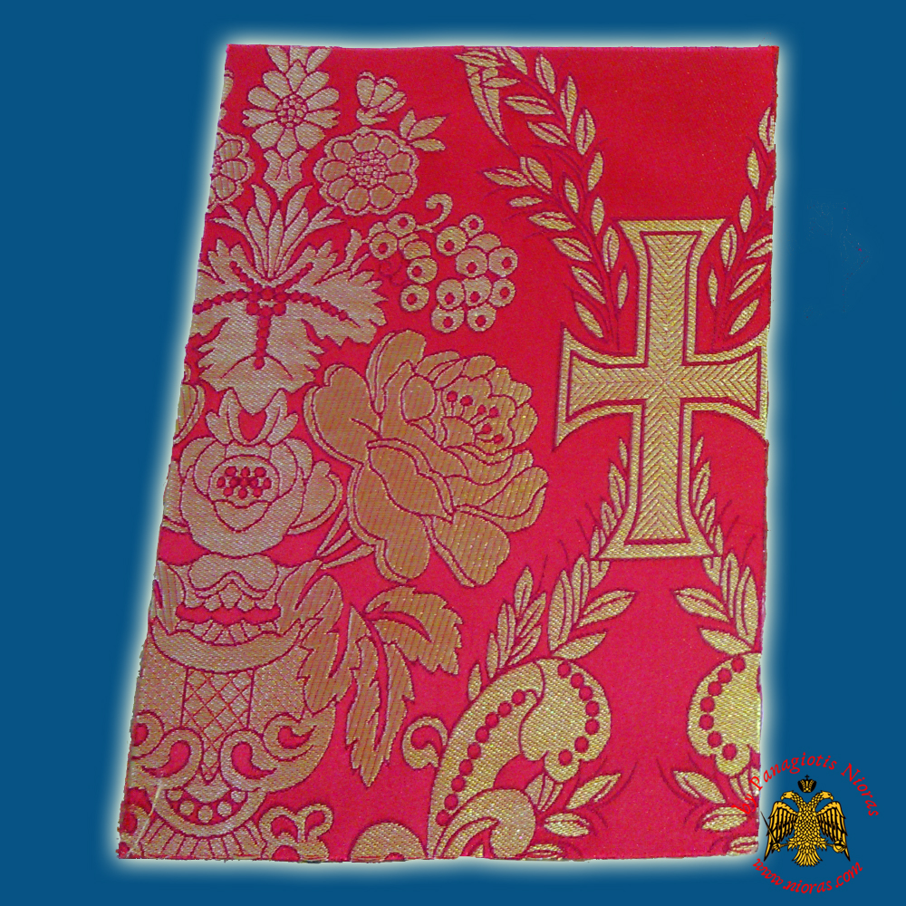 Orthodox Clerics Vestment Red Fabric With Flowers & Crosses No.6645